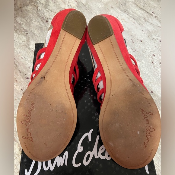 Sam Edelman Dakota, Rio Red Suede Sandals, size 9.5 - Picture 7 of 7